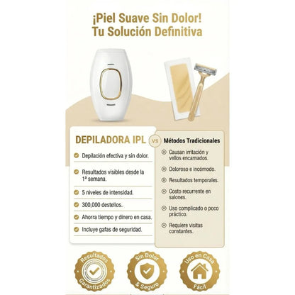 Despídete del vello y enamórate de tu piel con la DEPILADORA LÁSER IPL