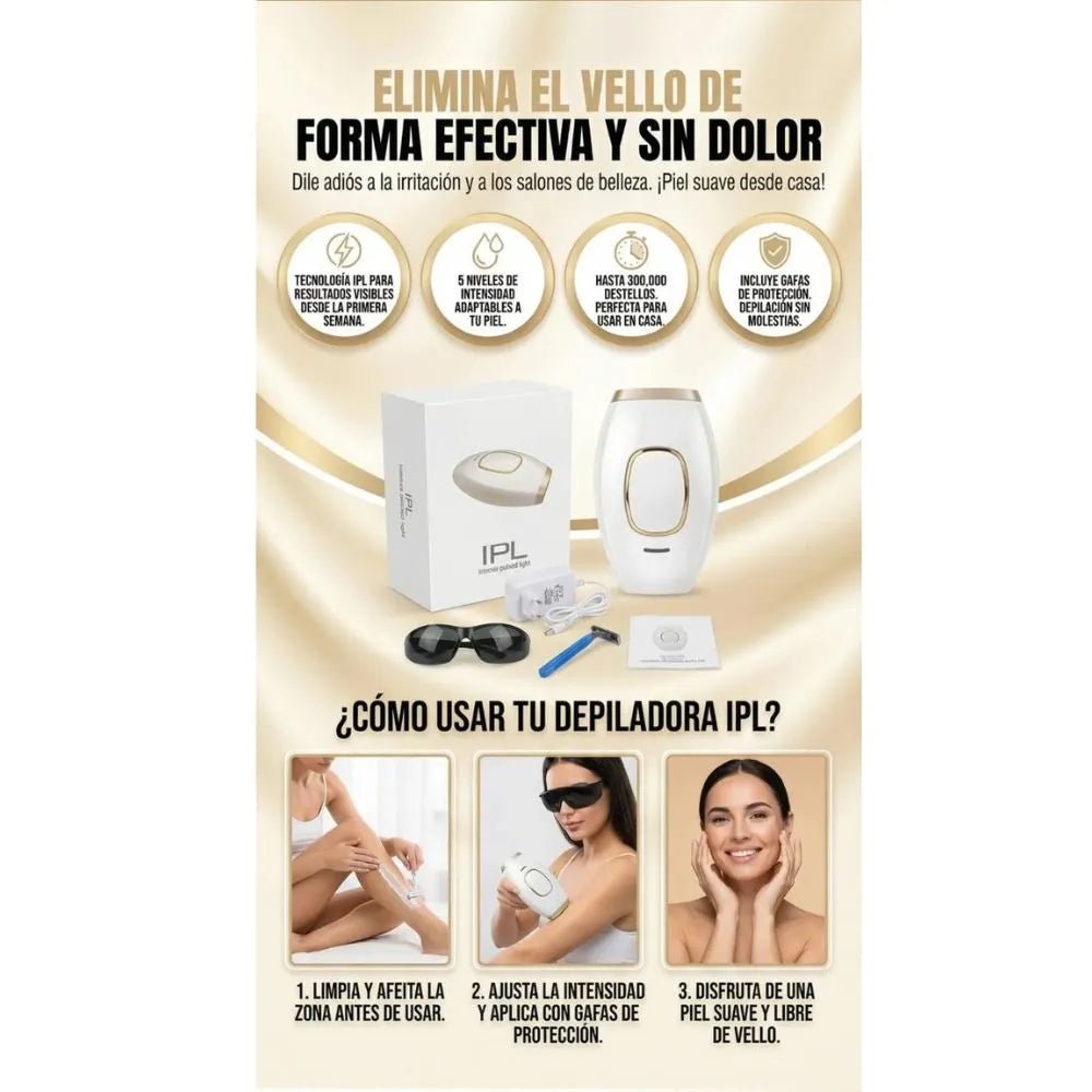 Despídete del vello y enamórate de tu piel con la DEPILADORA LÁSER IPL